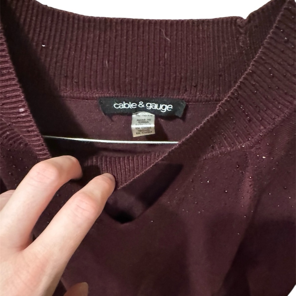 Cable & Gauge Deep Red Knit Top